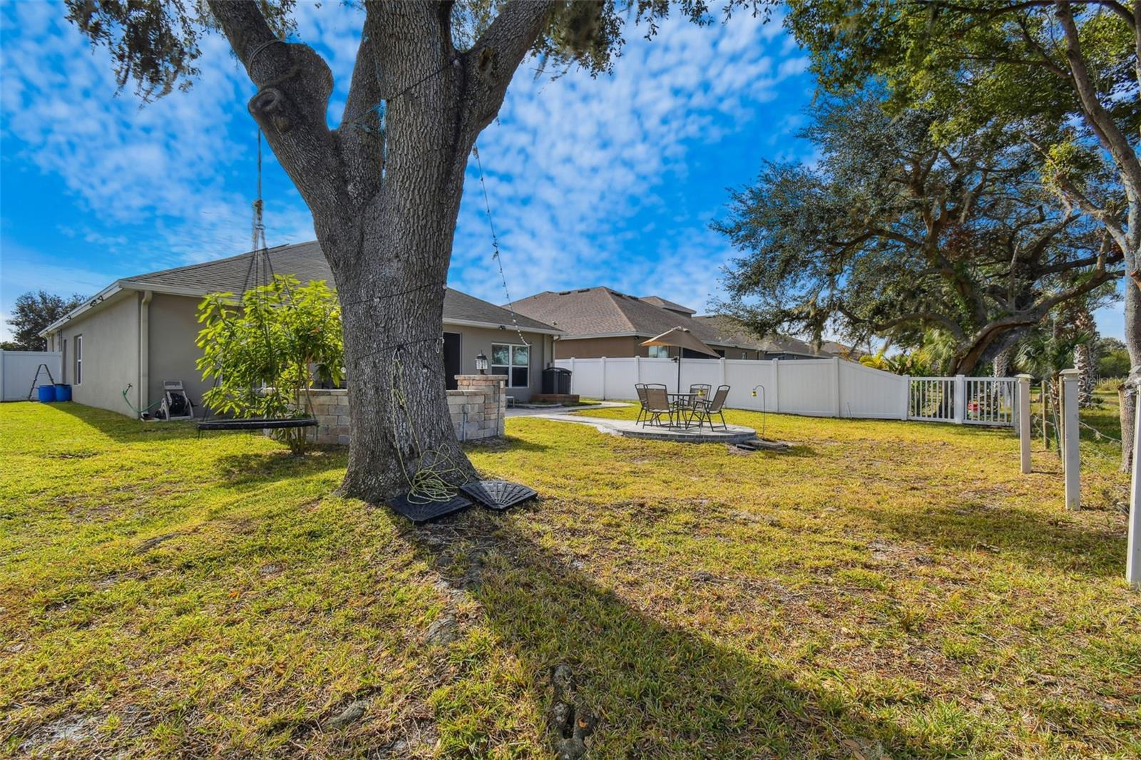 Backyard area thats fully fenced in