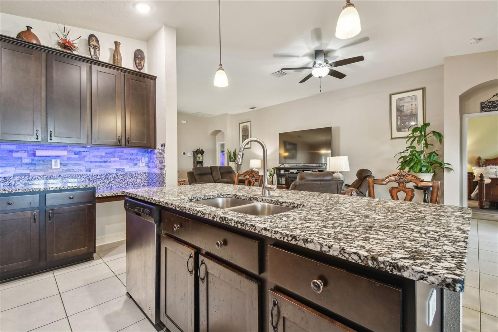 Kitchen Island with granite countertop