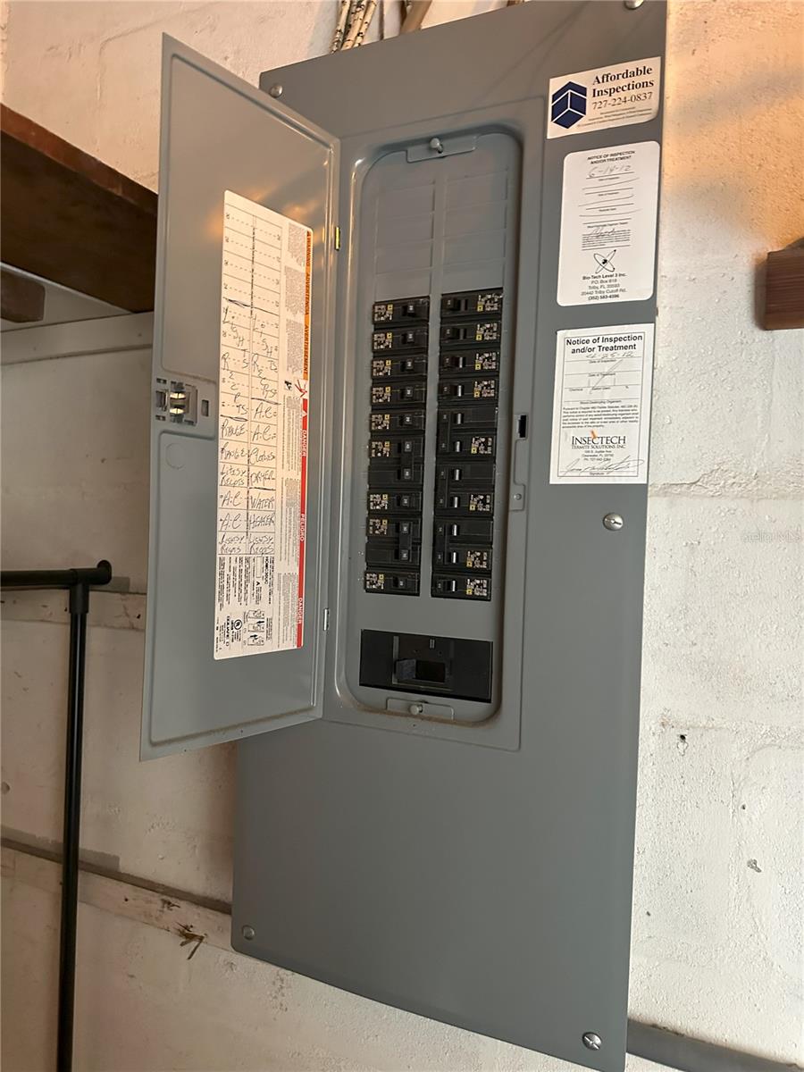 Electrical Panel in Carport Laundry Room