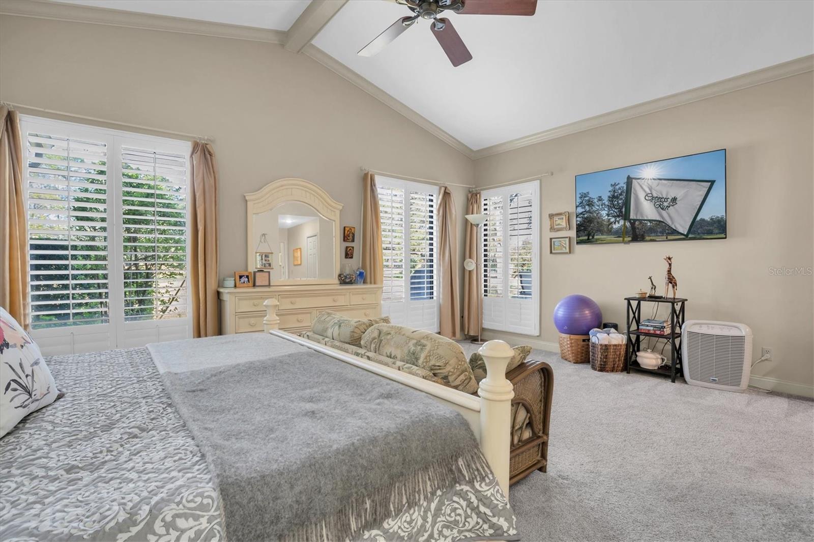 Primary bedroom with golf course views