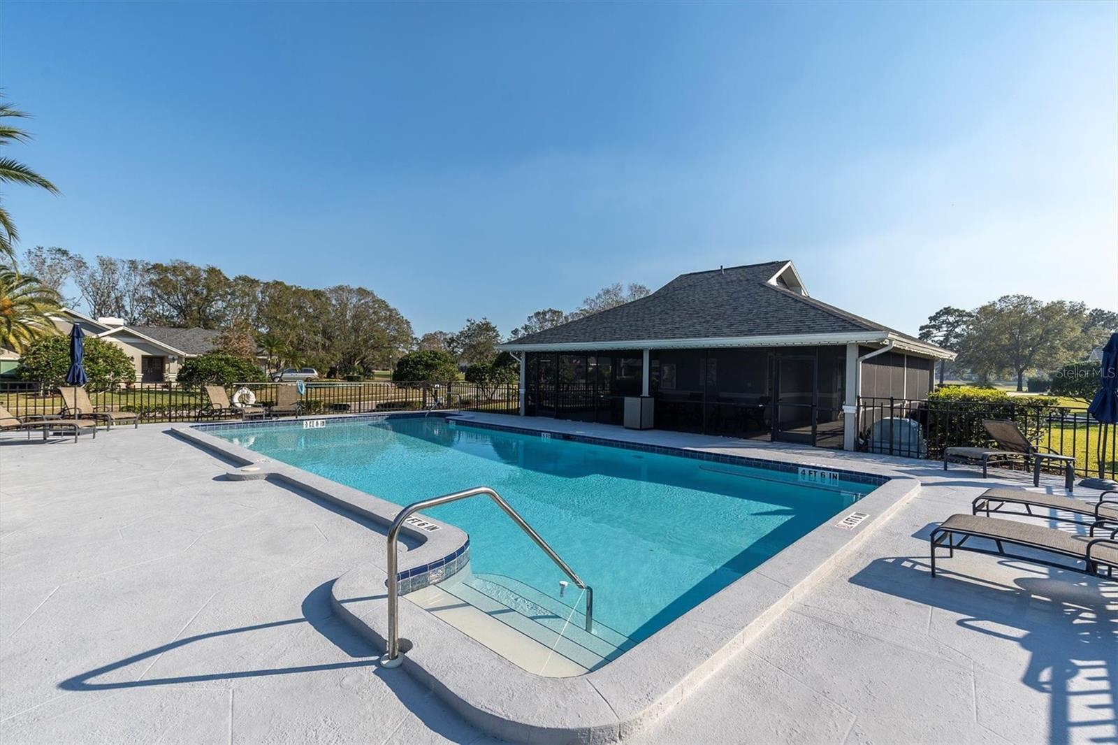 Pool with large screened gazebo