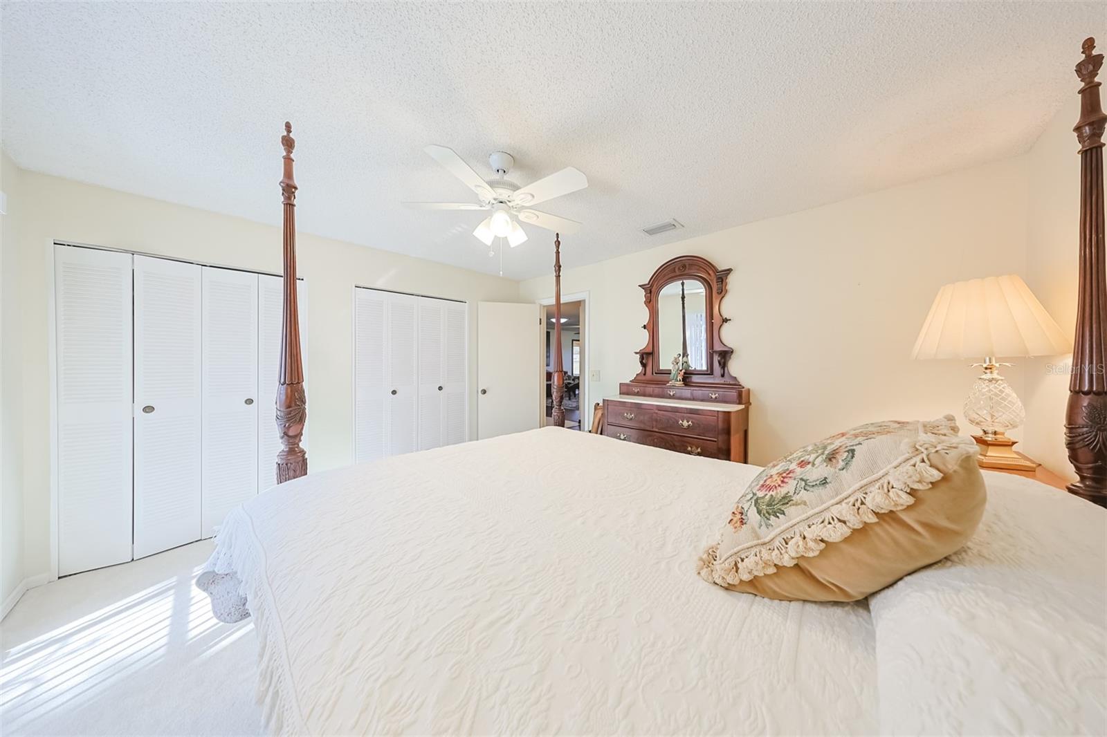 Guest Bathroom has been updated with large walk-in shower (notice the grab bar handle for safety and low entry to walk in with ease) granite counters and tons of lighting to primp for a night out on the town.