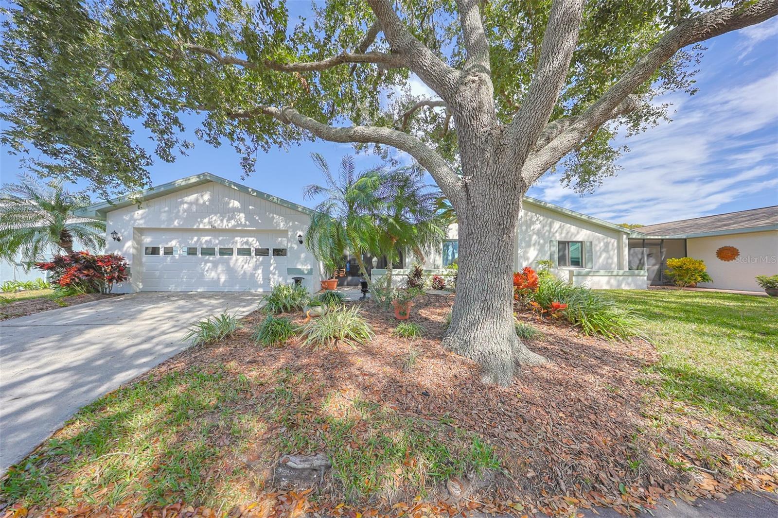 The driveway is ample size and the xeriscape landscaping make for easy maintenance.