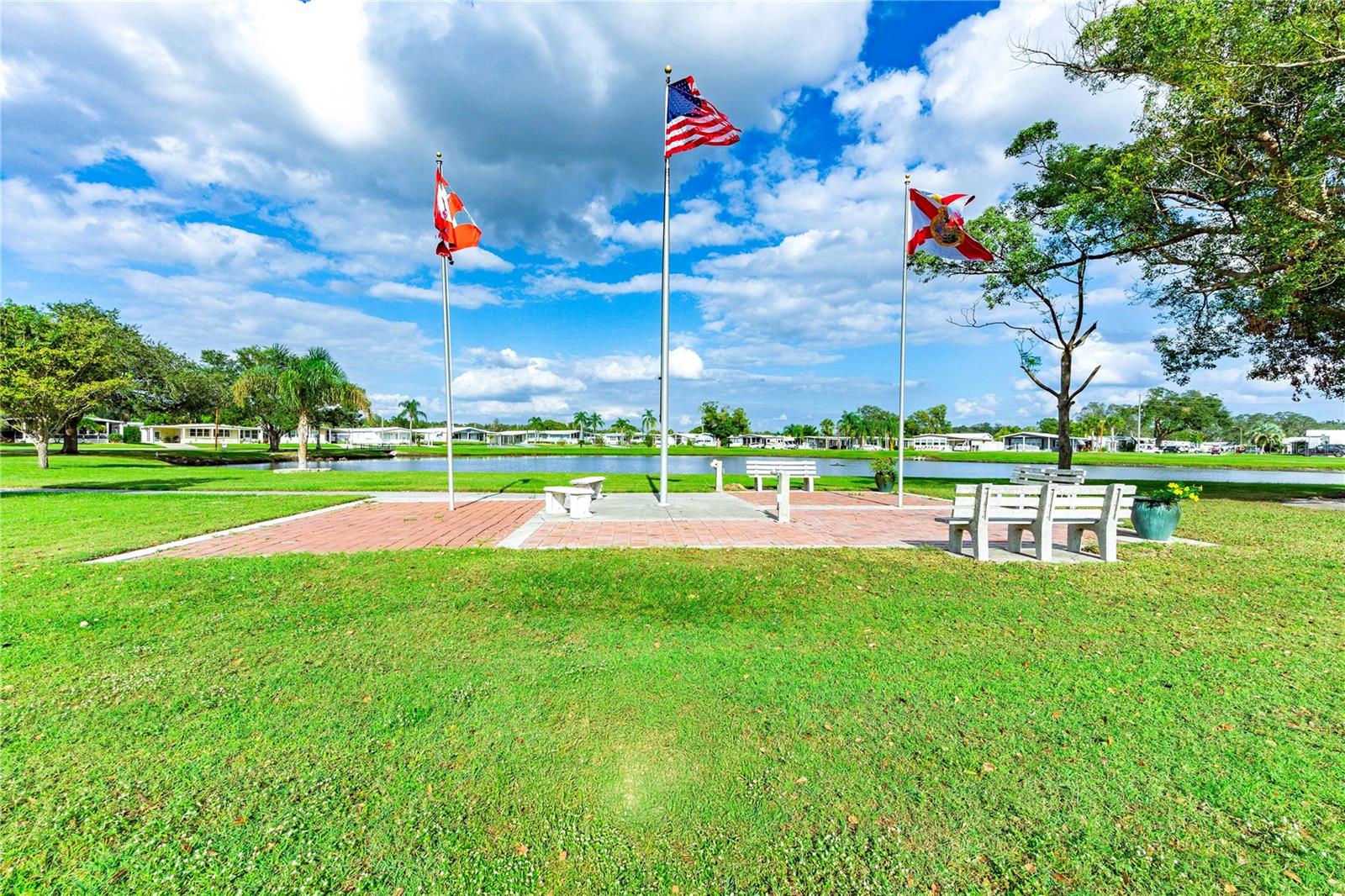 Memorial pond.