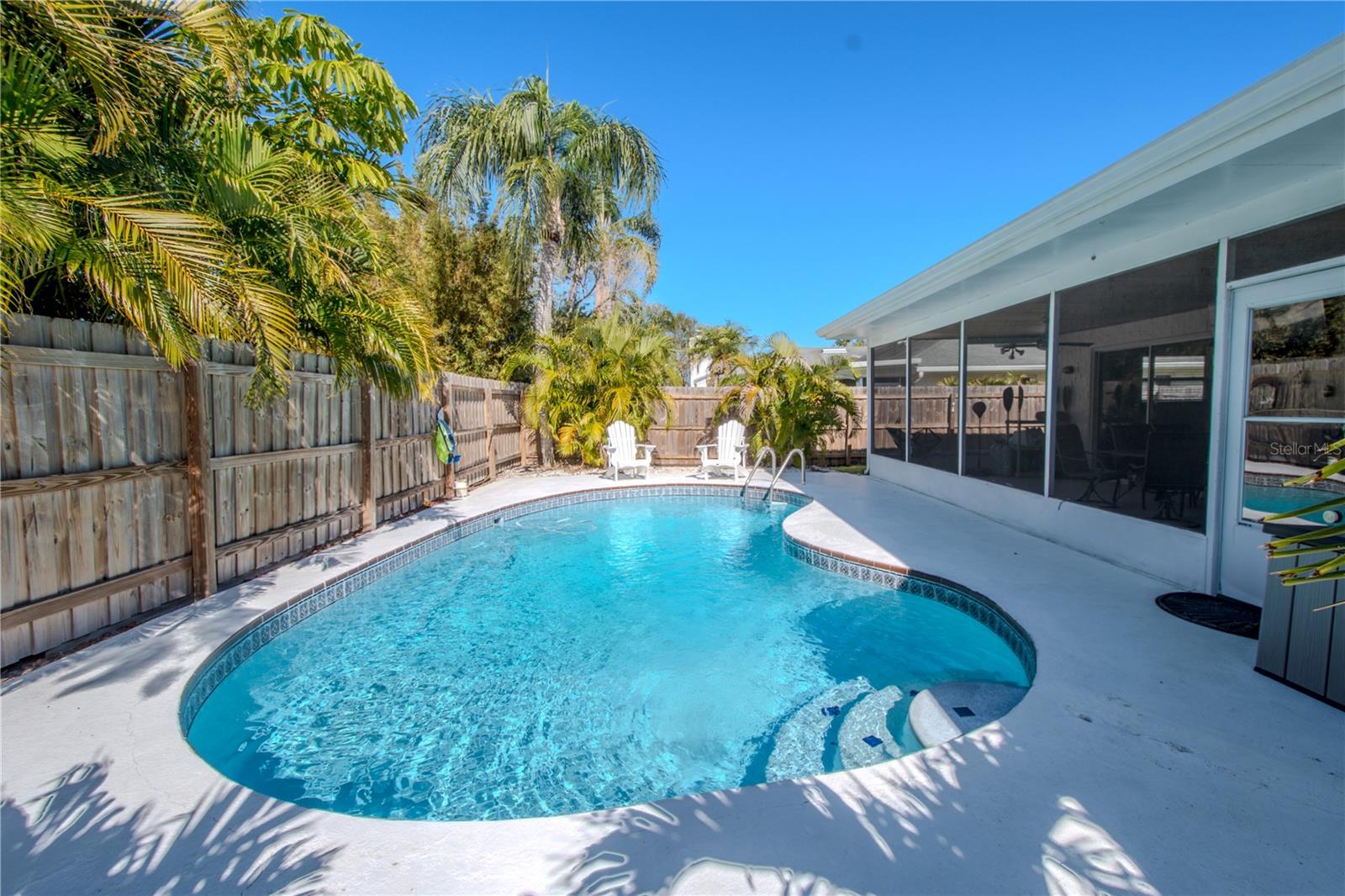 The fenced in backyard provides the ultimate in privacy.