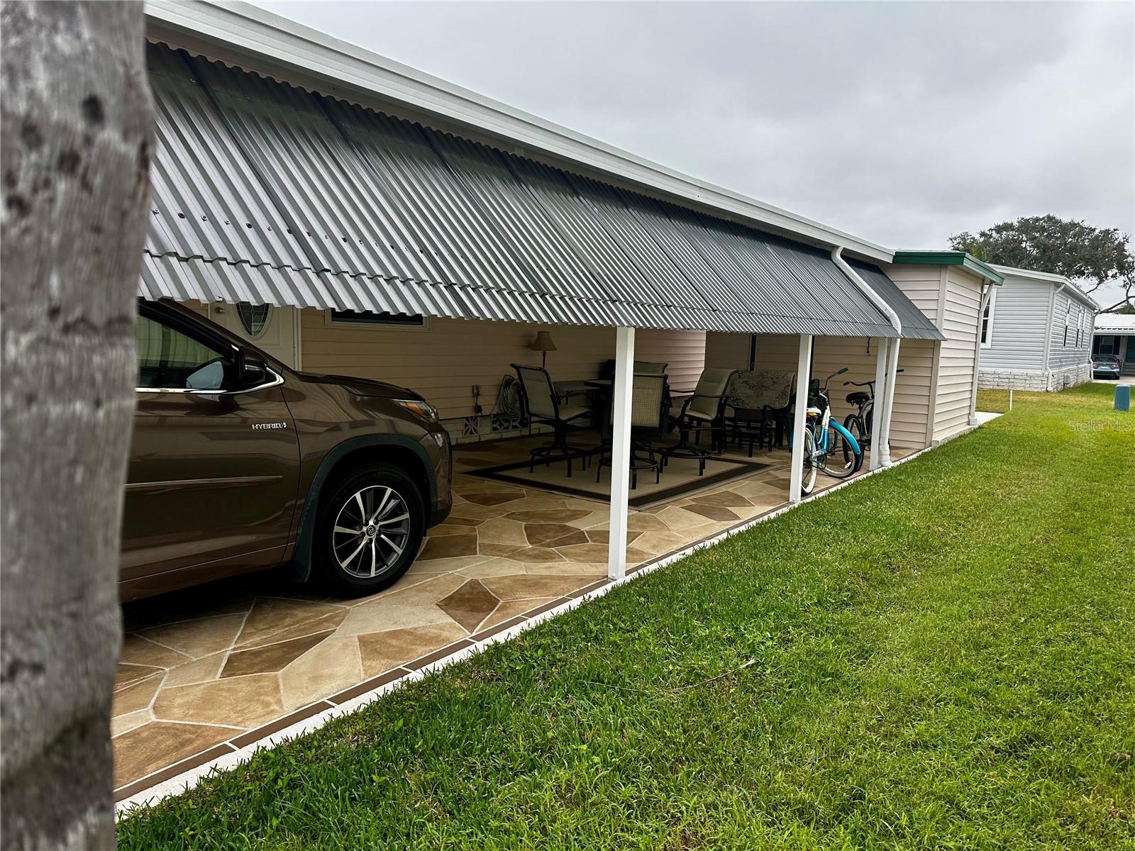 Sealed carport floor