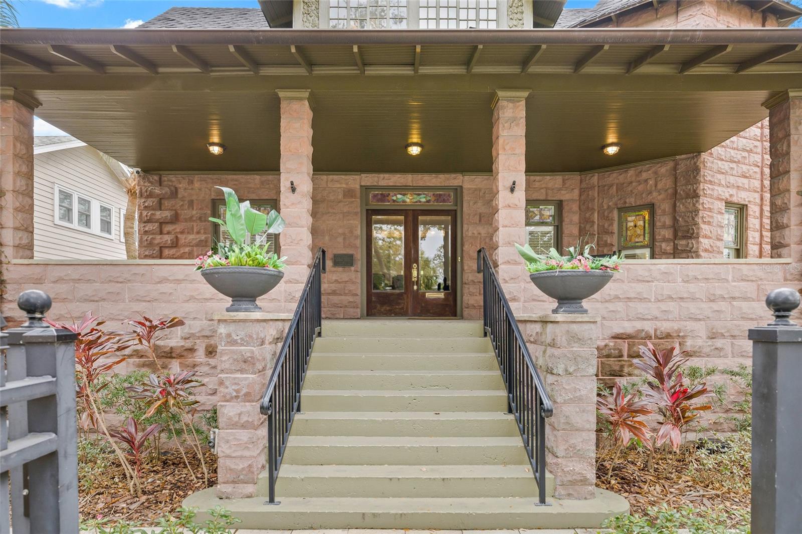 Bungalow-style front porch.