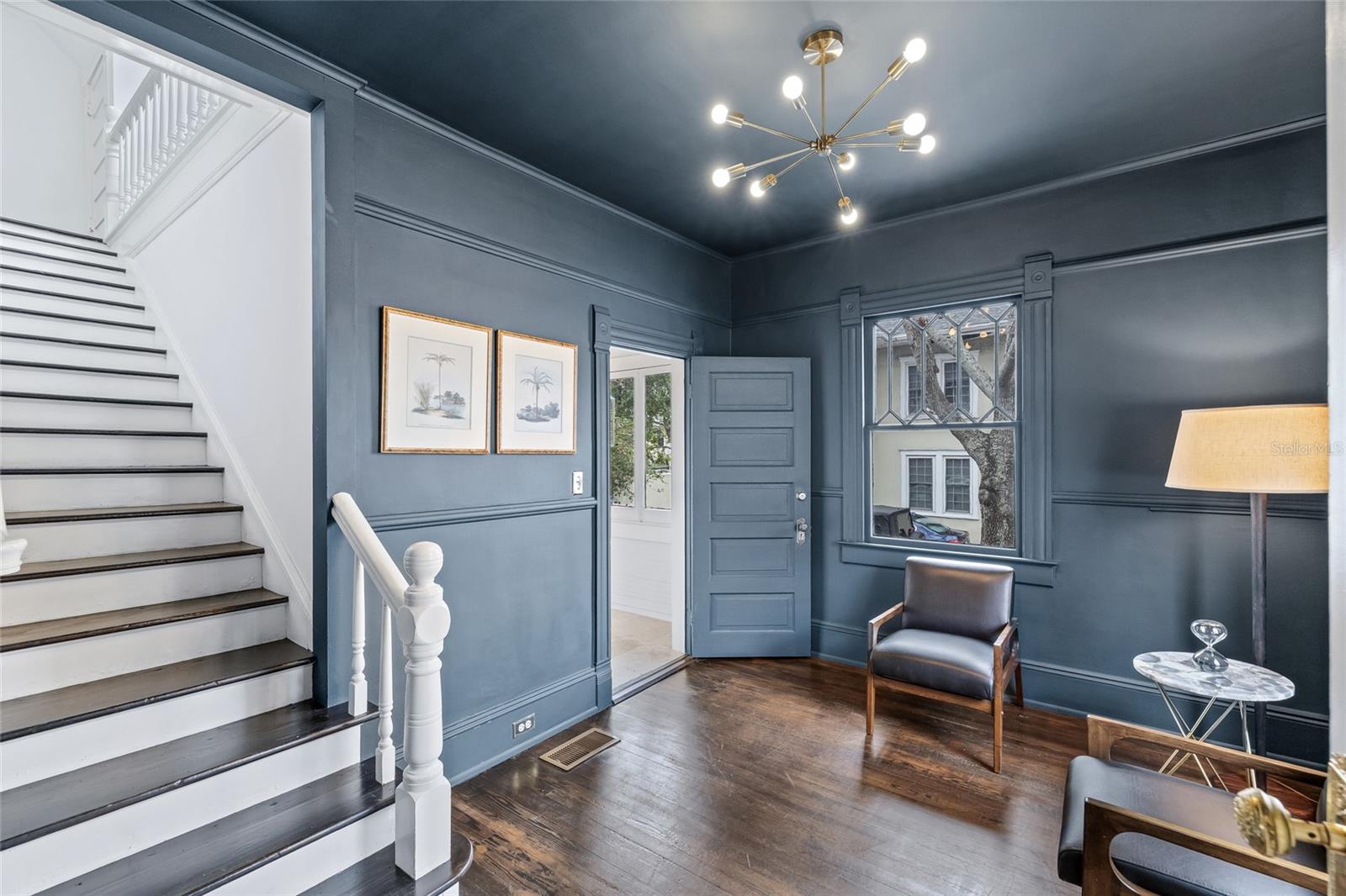 Stairwell leading to the second level. There are technically three levels in this home.