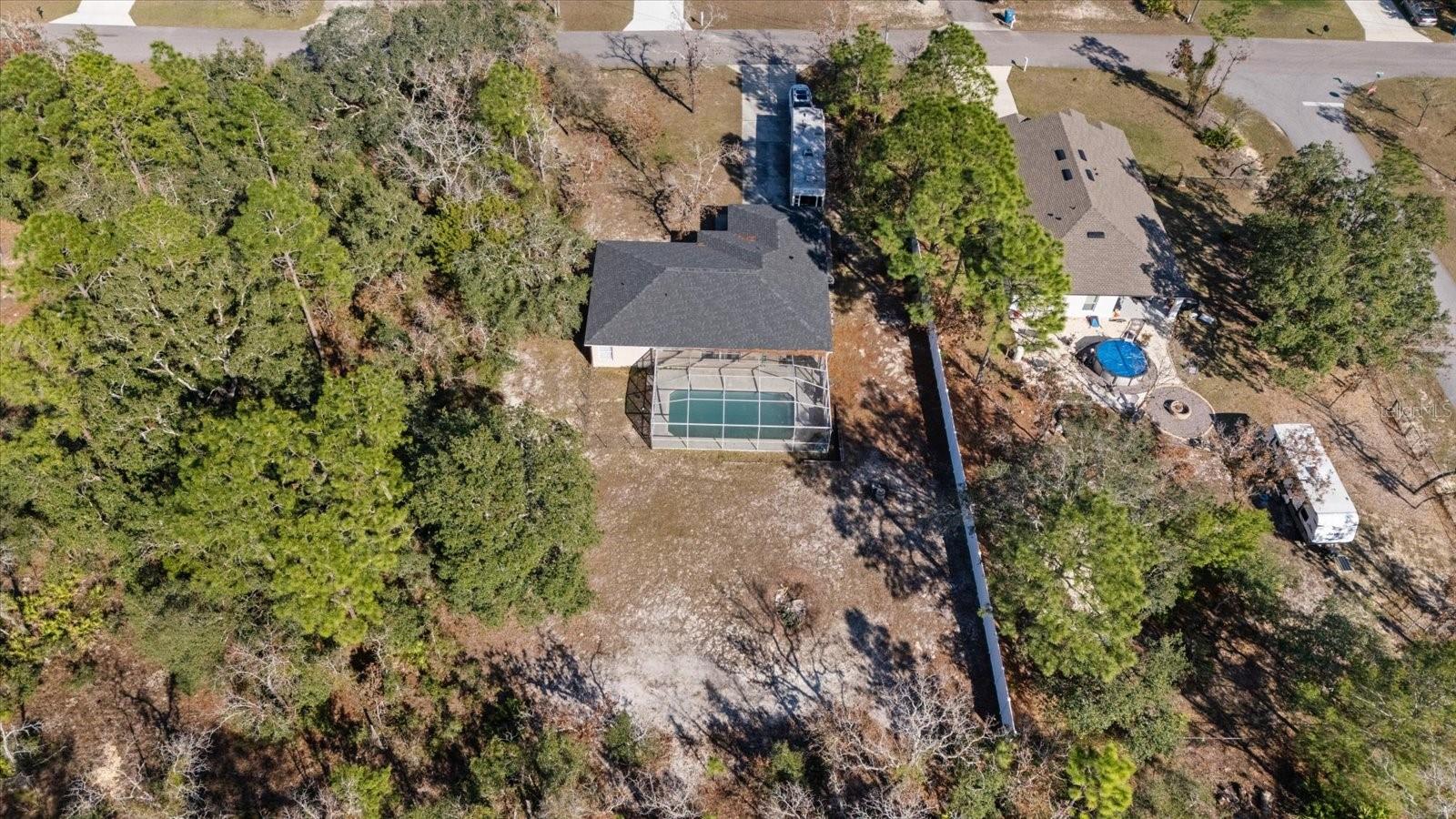 Arial View Back of property and pool