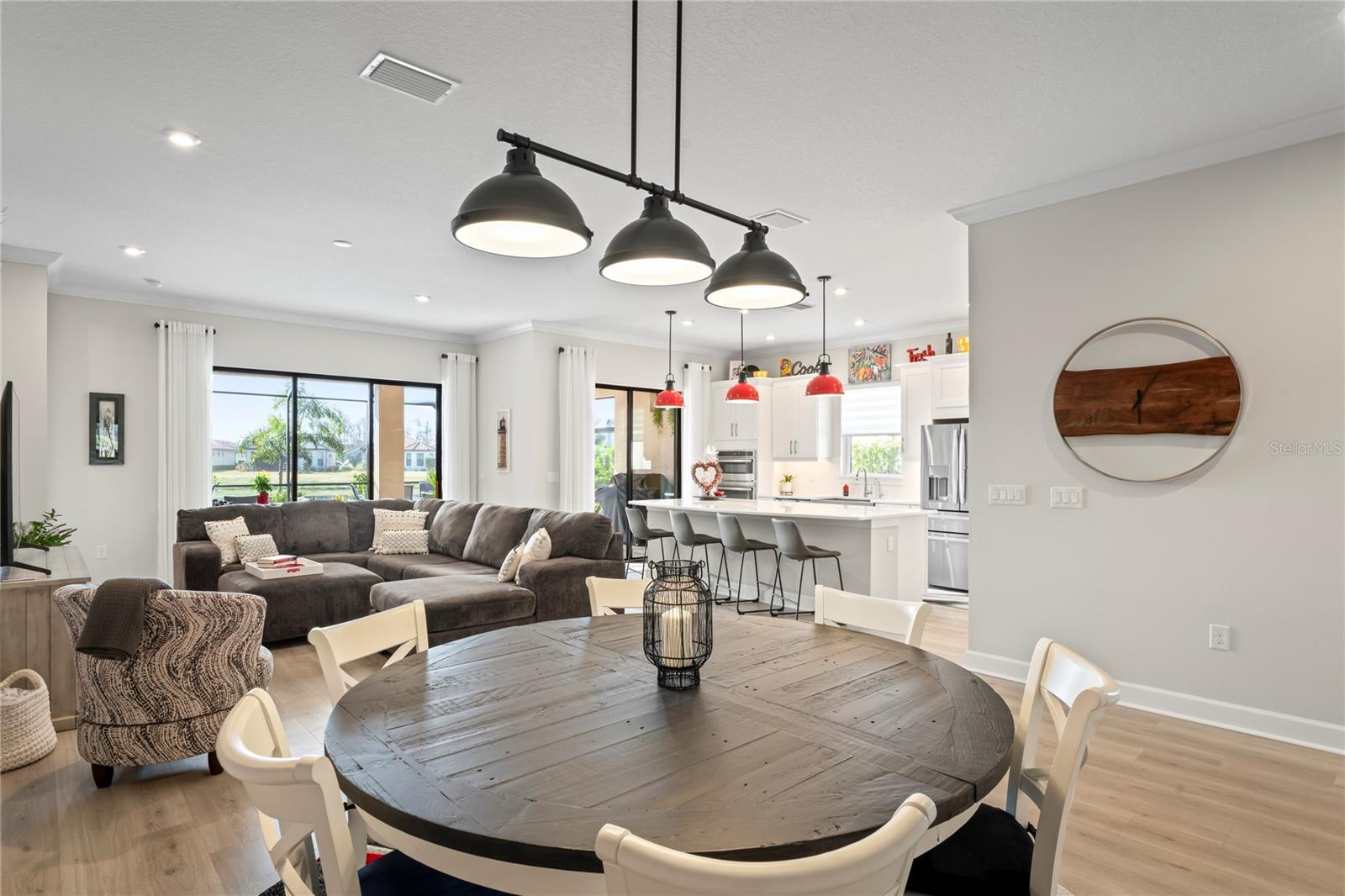 View of kitchen from dining room