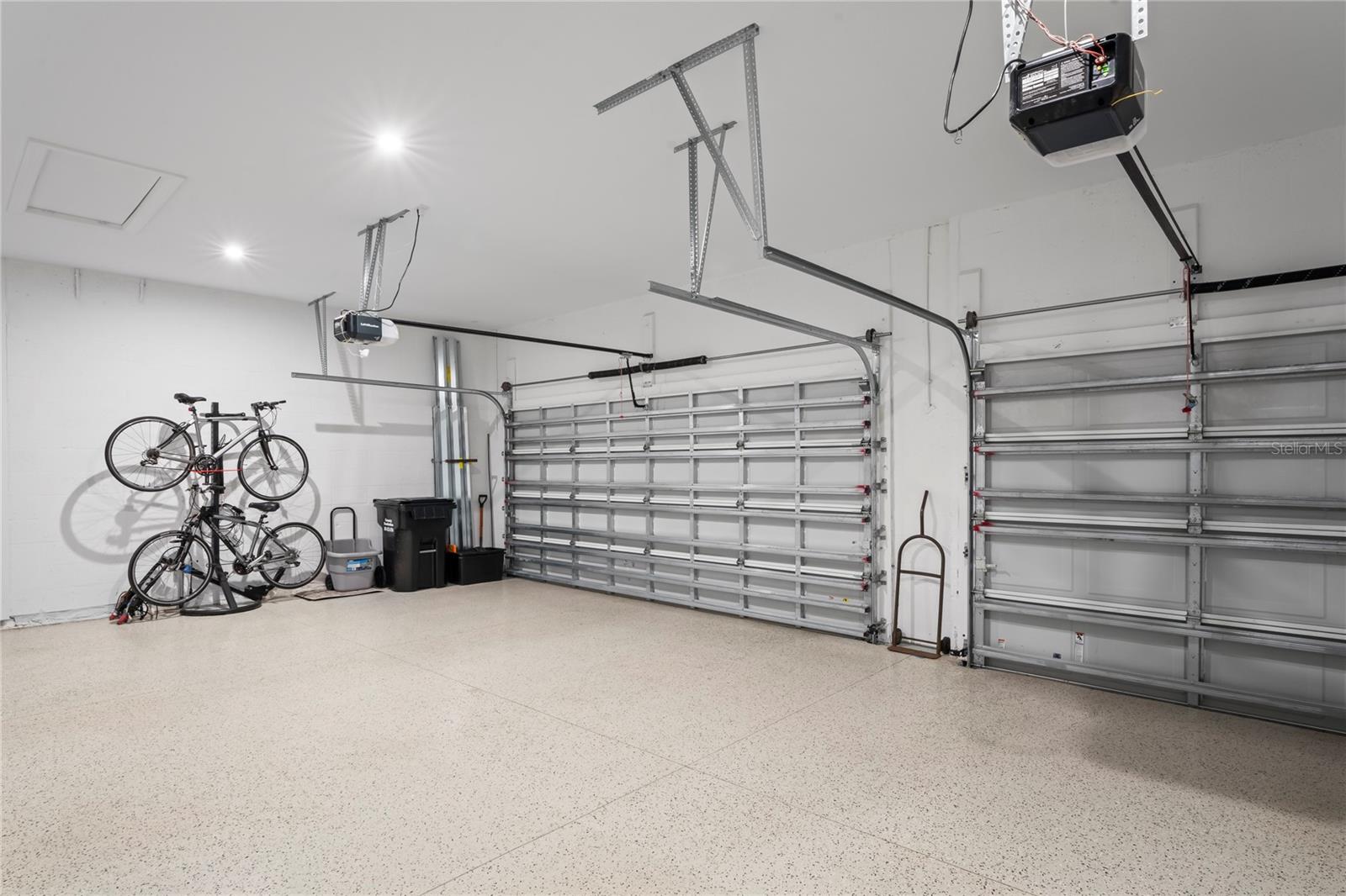 Three car garage space