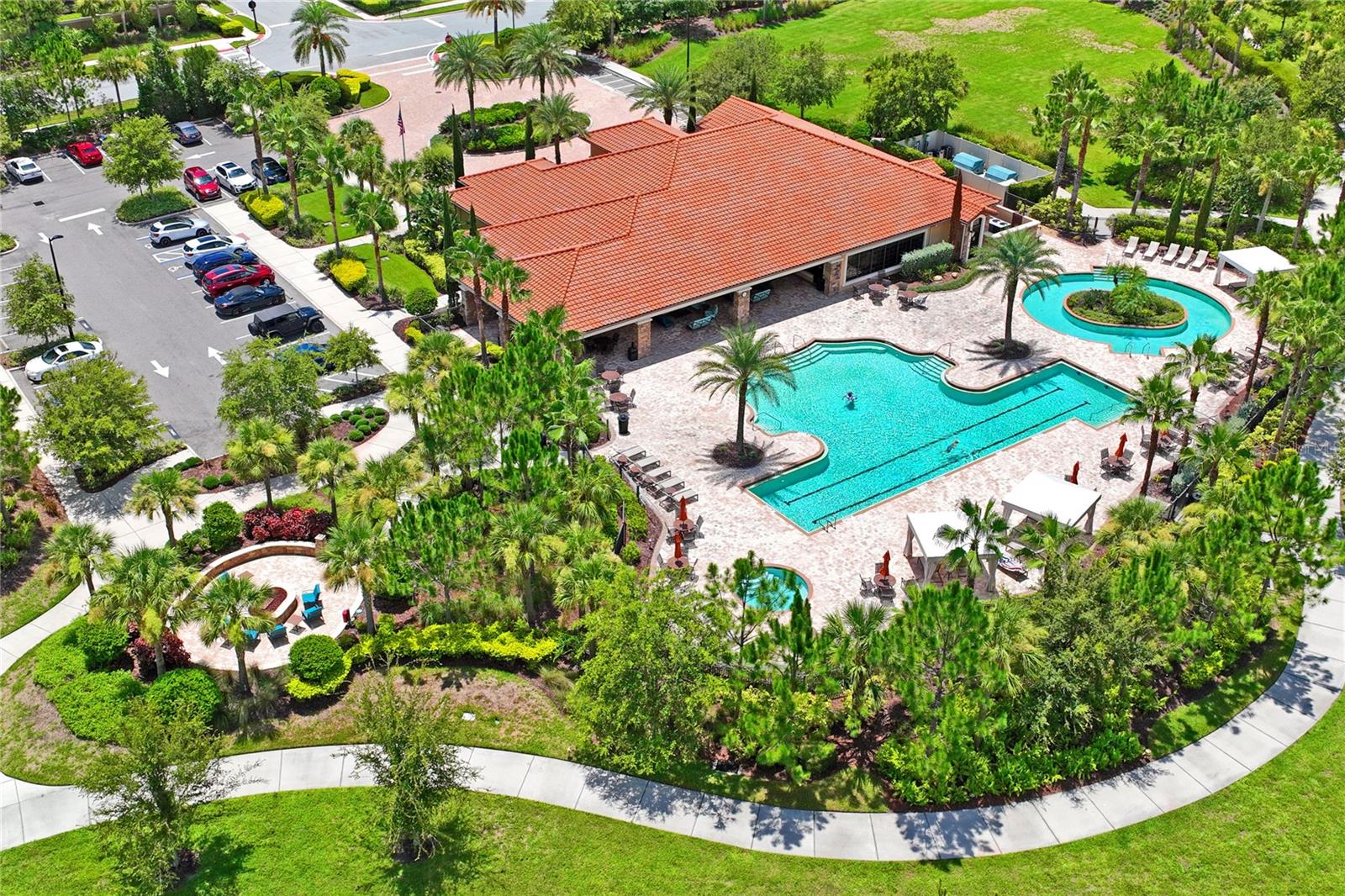 Pool aerial view of Amenity Center