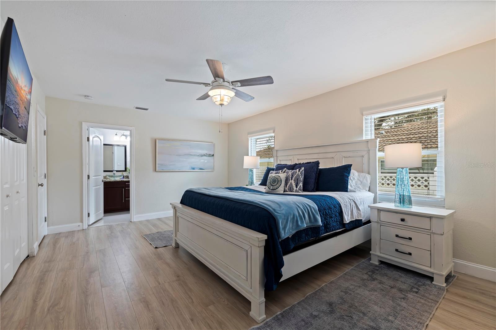 Primary bedroom with ensuite bath.