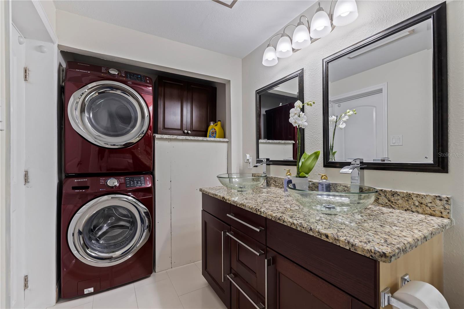 Washer & Dryer in the primary bath space.