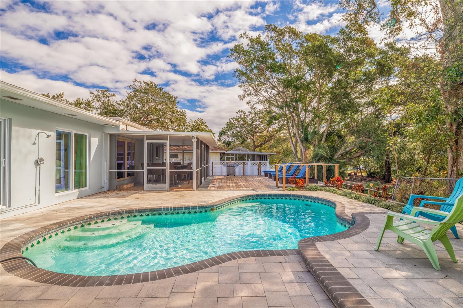 Sparkling pool is the perfect size for relaxing or fun!