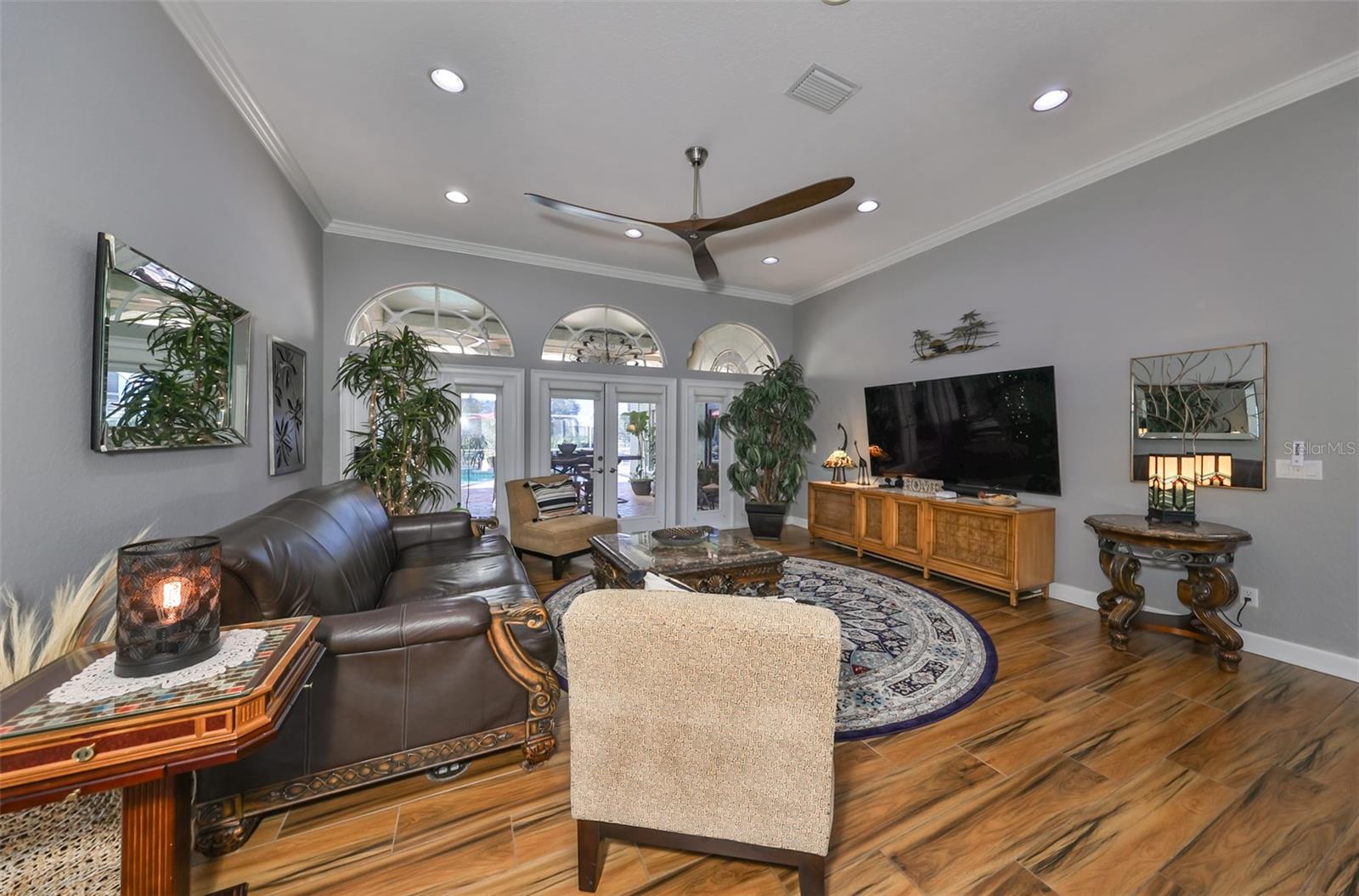 Formal Living Room Plank Tile Flooring