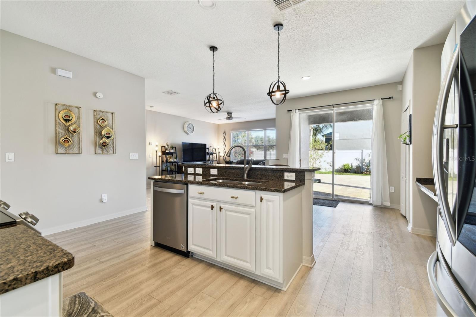 A view of Kitchen overlooking Family Room