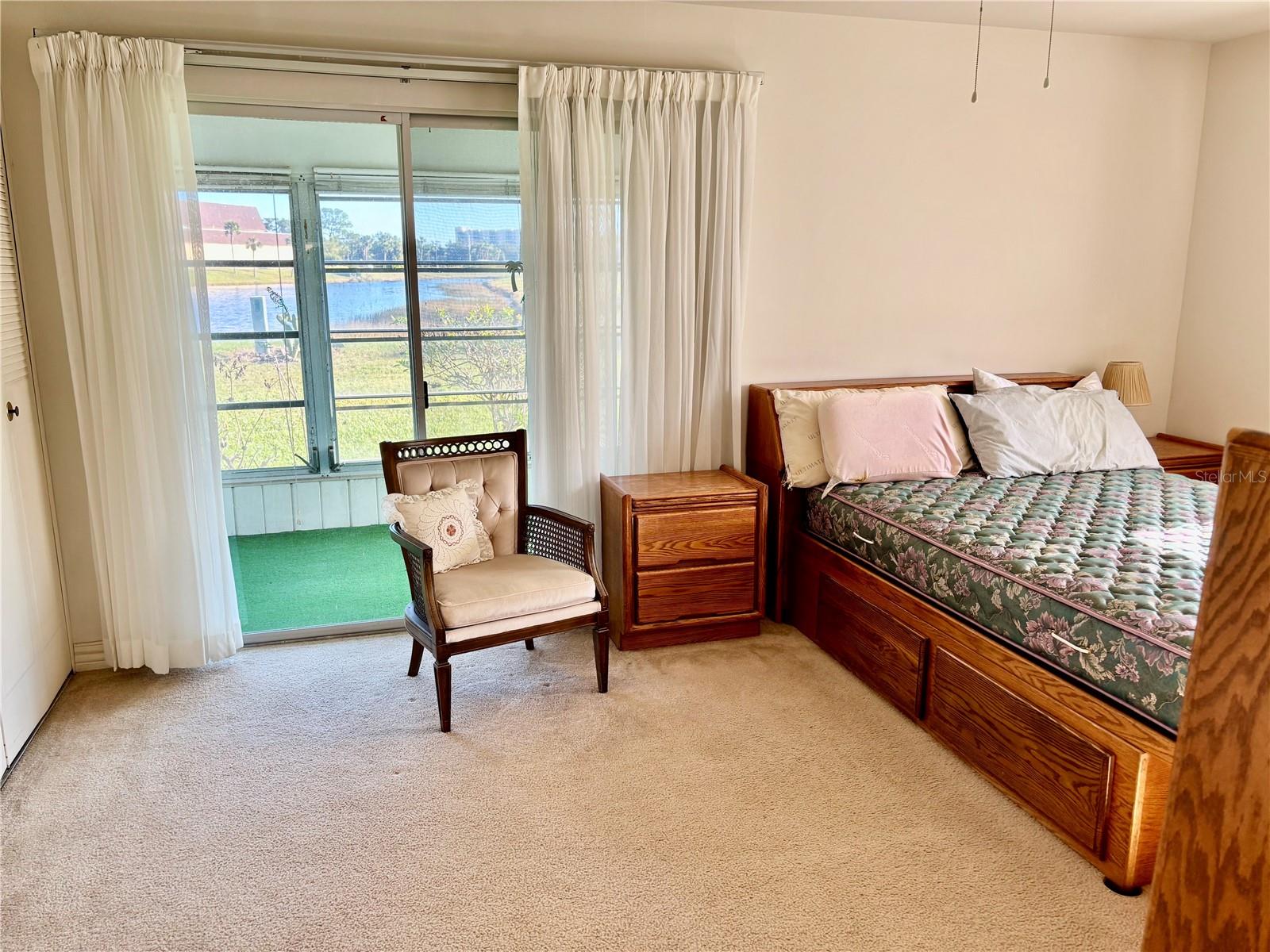 Bedroom with water view