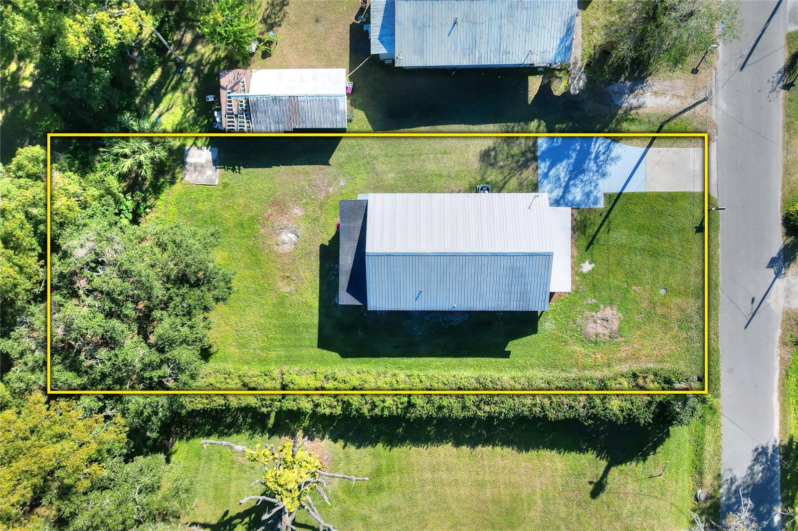 Aerial of property with property lines