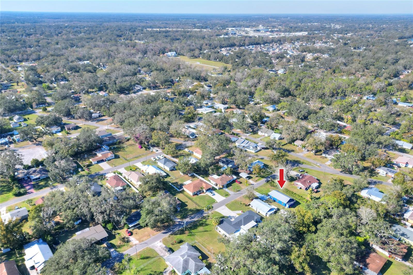 Aerial shot of property