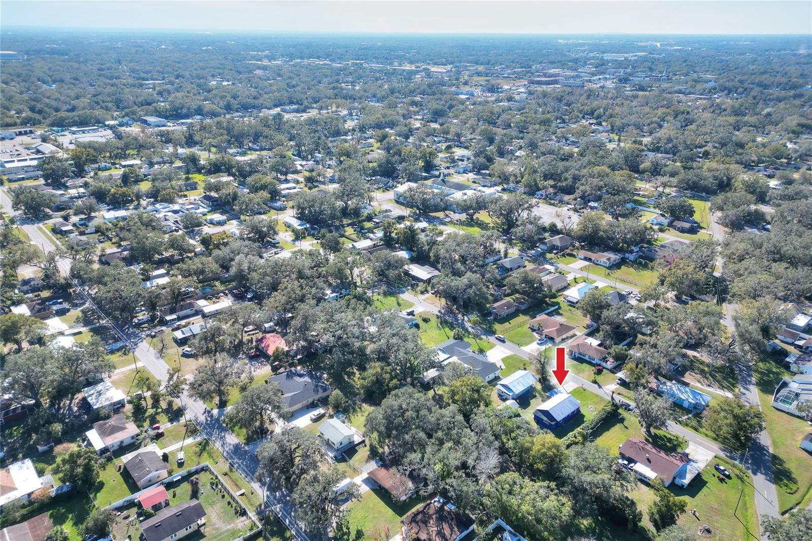 Aerial shot of property