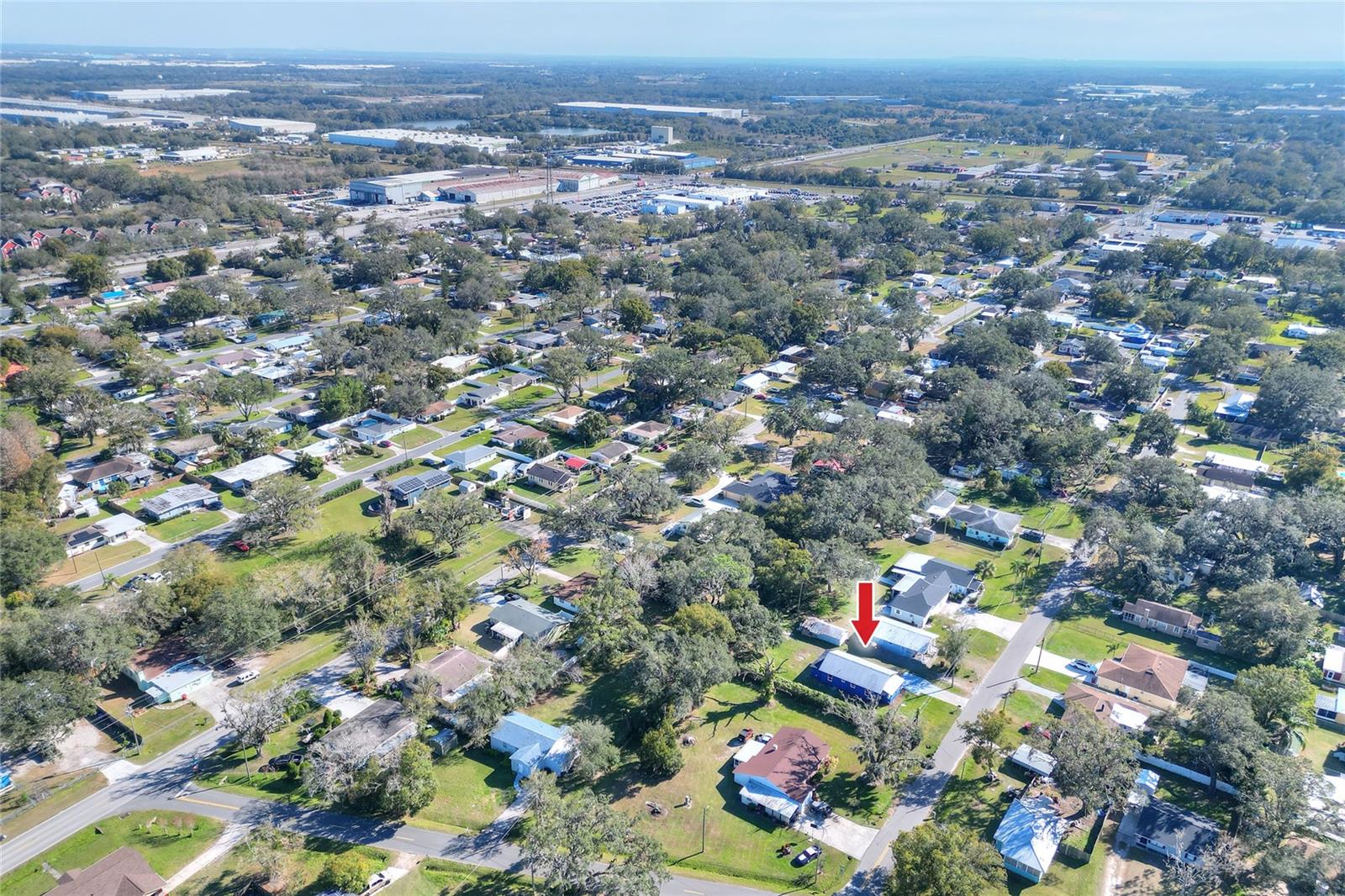 Aerial shot of property