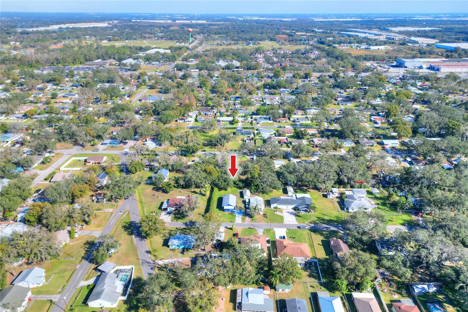 Aerial shot of property