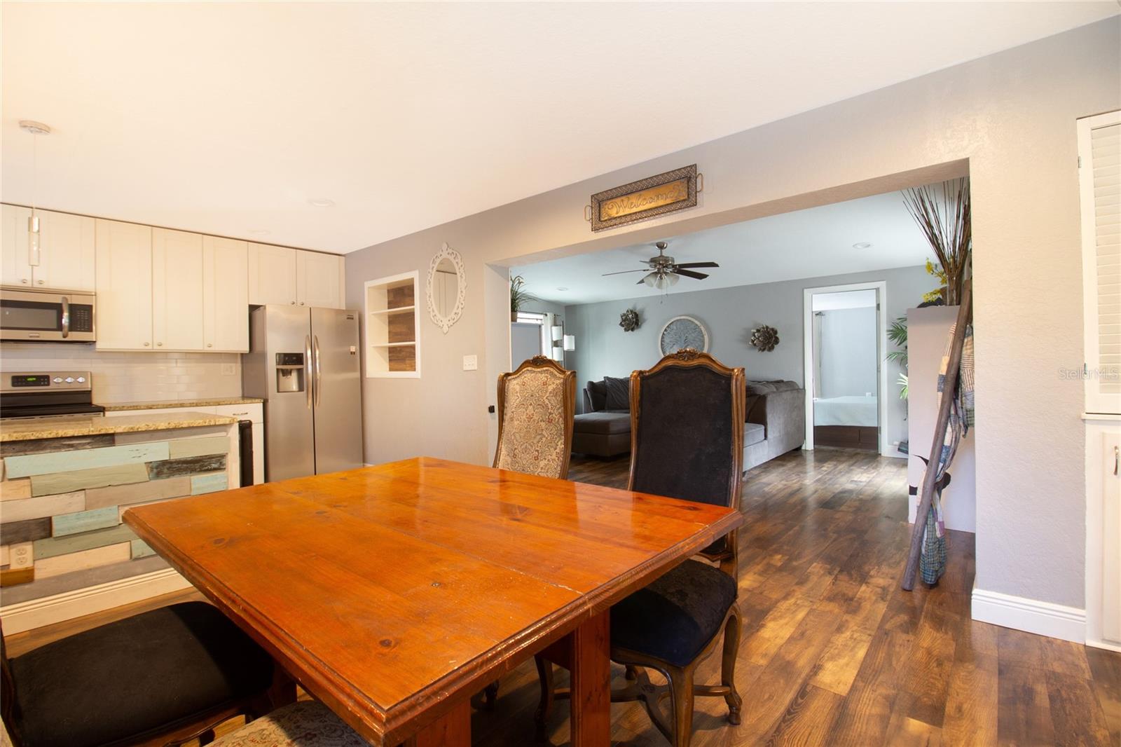 Dining room and kitchen