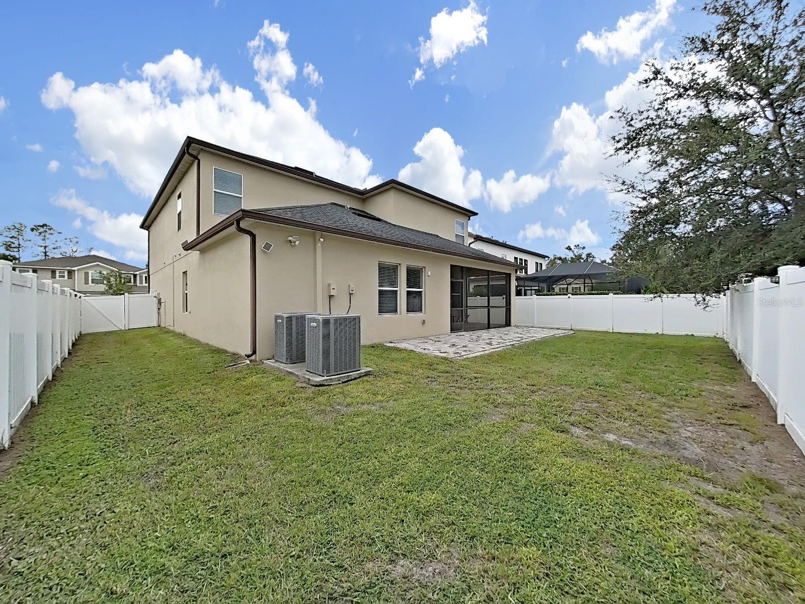 Back fenced yard