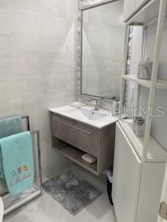 Guest bath floating vanity