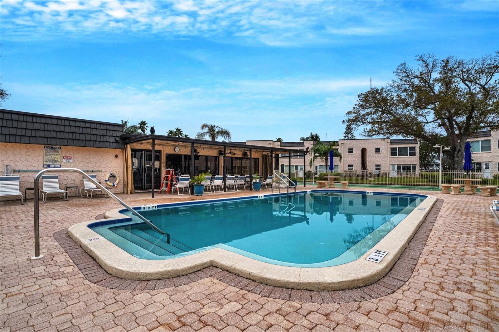 Pool with Covered Deck and Clubhouse