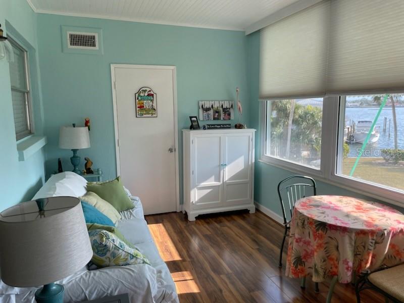 Florida room with storage closet