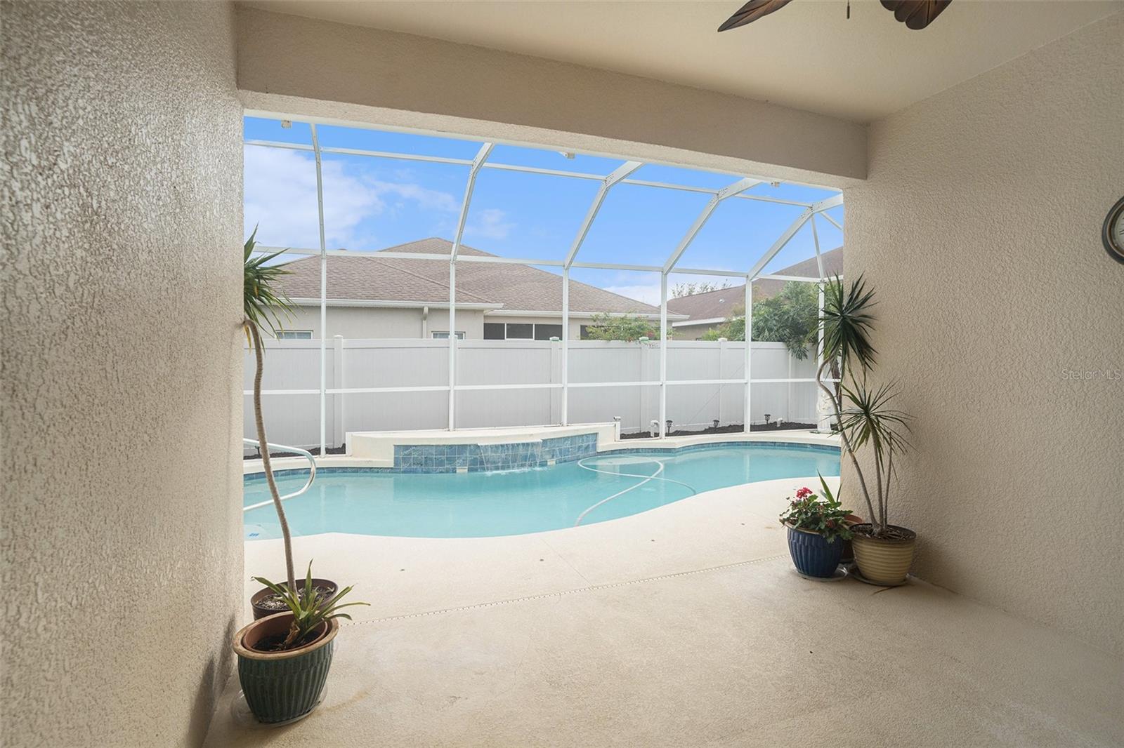 Outside lounge area from family room