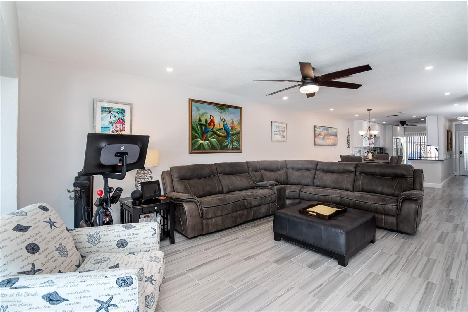 VIEW OF LIVING ROOM FROM DINING ROOM, PRIOR TO FLOOD