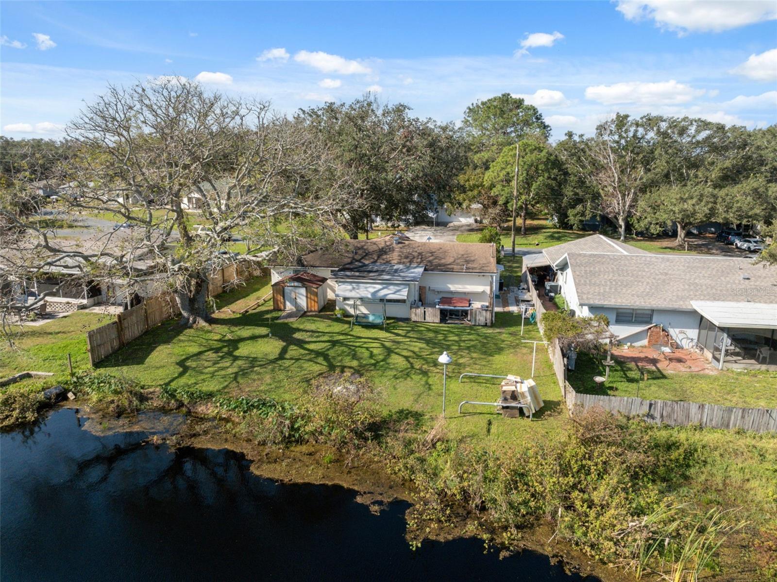 Private backyard with pond!