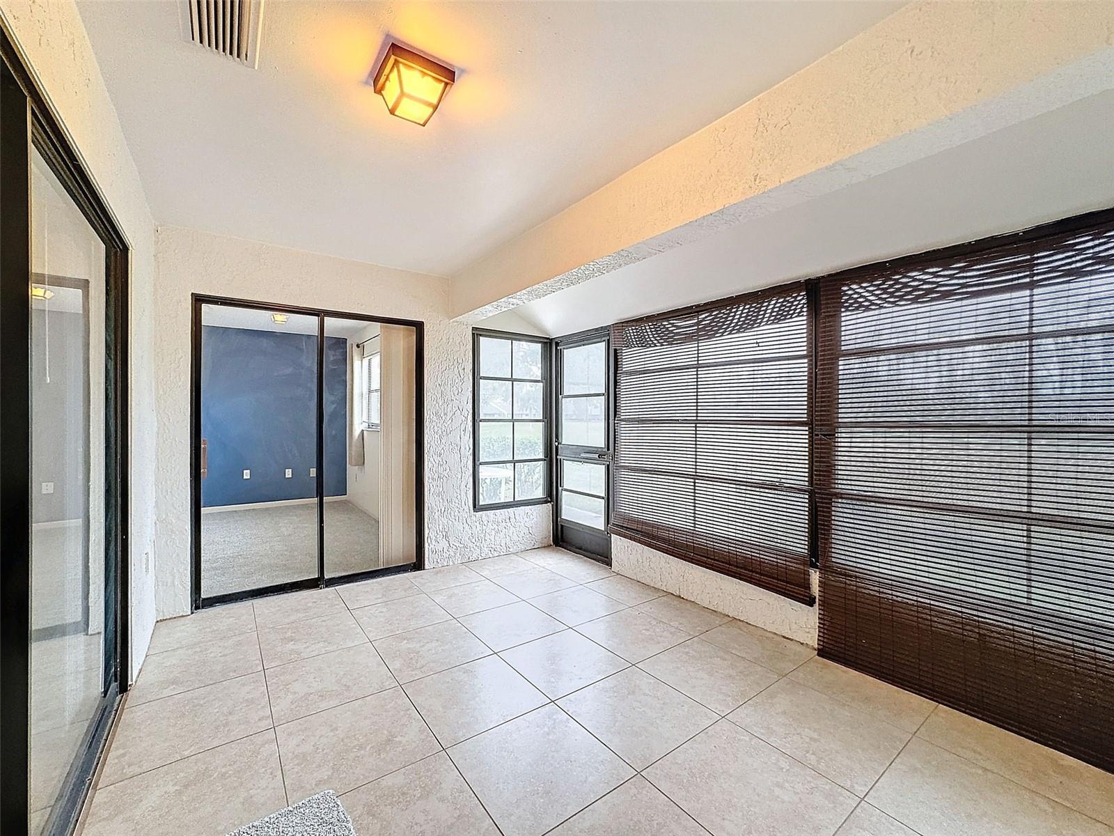 Enclosed Back Porch overlooking golf course and pond