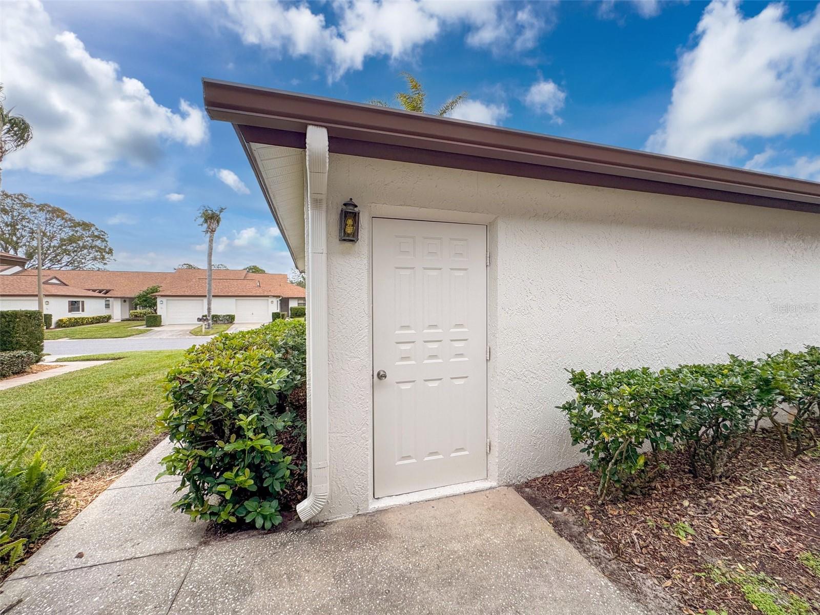 Entrance into 1 car garage