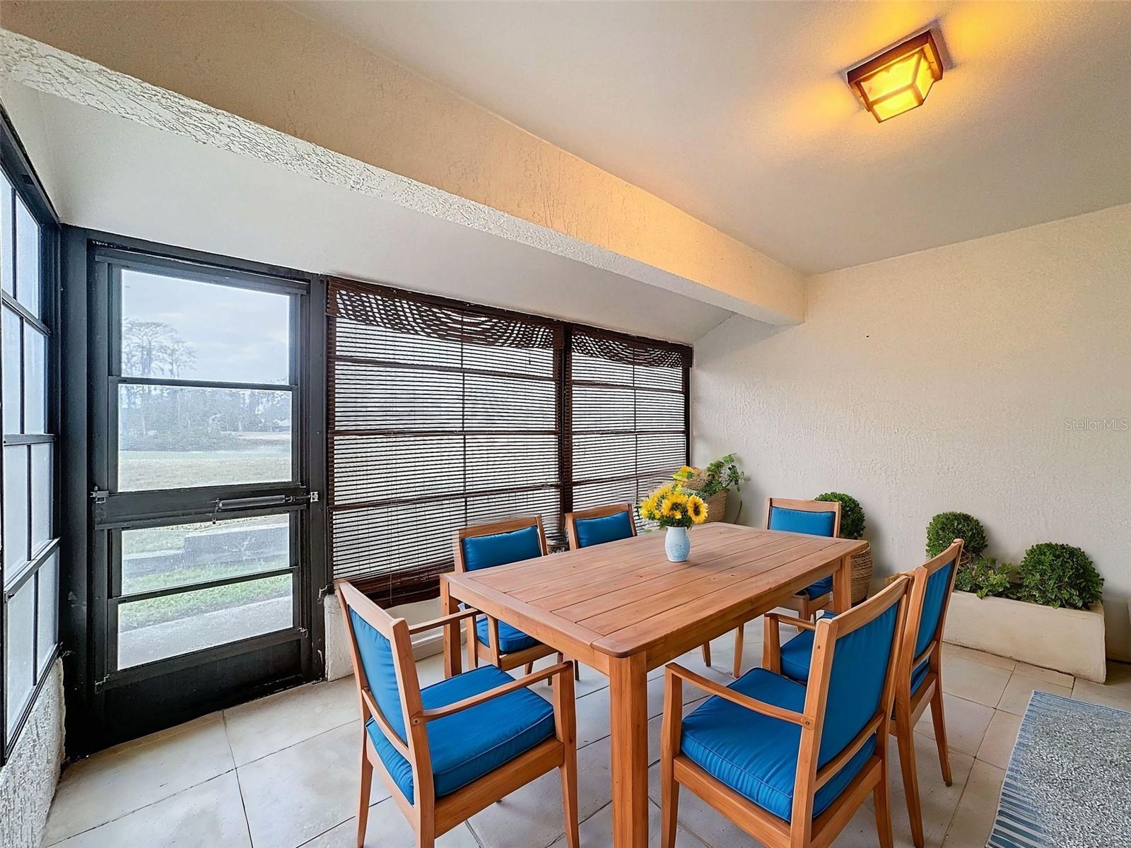 Enclosed Back Porch overlooking golf course and pond