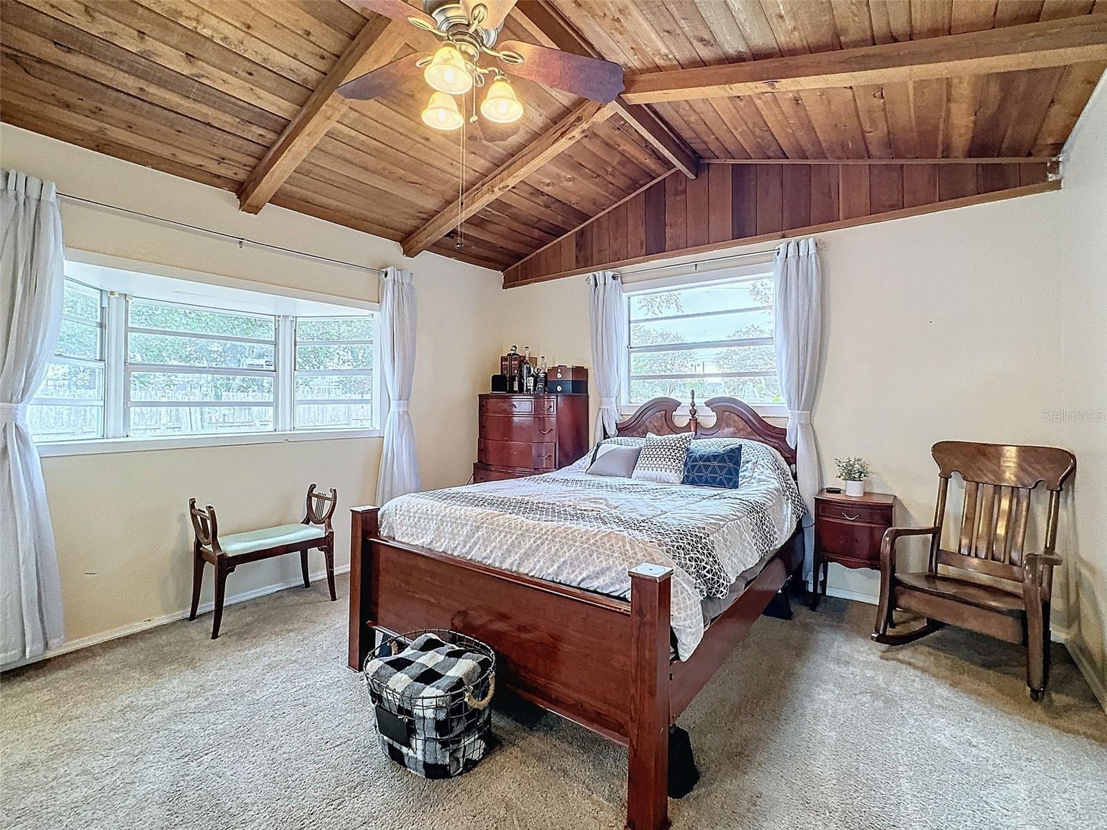 Primary En-Suite with Vaulted Wood Ceiling