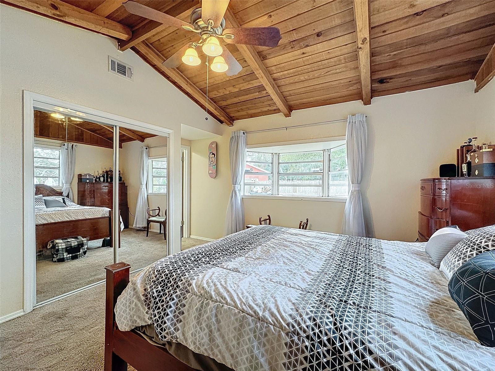 Primary En-Suite with Vaulted Wood Ceiling