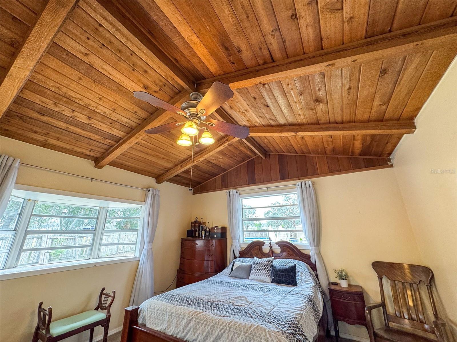 Primary En-Suite with Vaulted Wood Ceiling