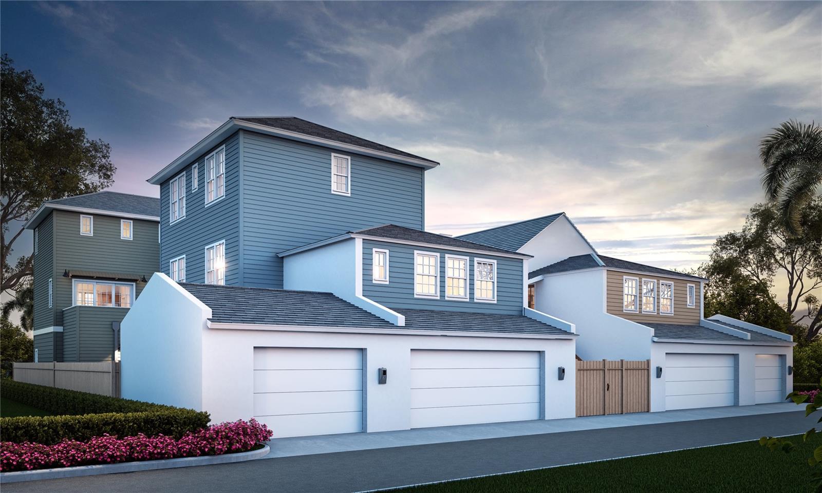 Clemmons Court - Detached Garages - House C - 1.5 Car garage featured on the left.