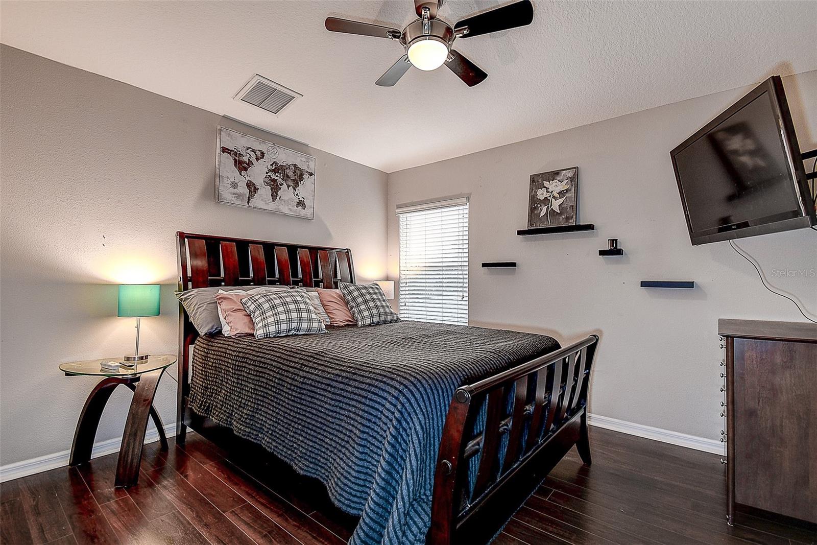 Bedroom 2 with large closet and ceiling fan