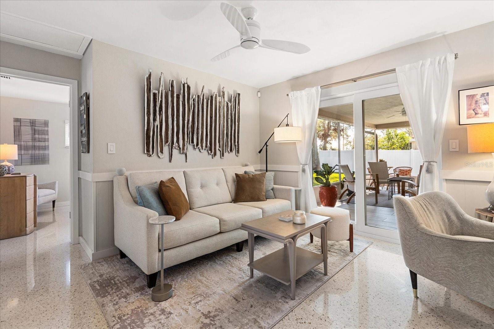 Family room with access to the screened-in lanai.