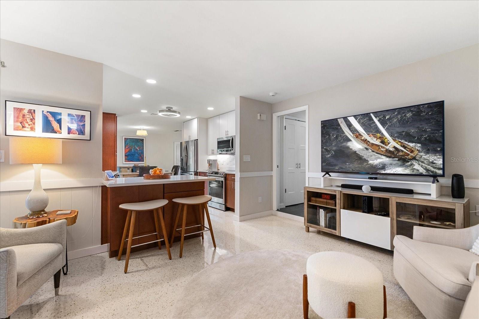 Family room/kitchen combination