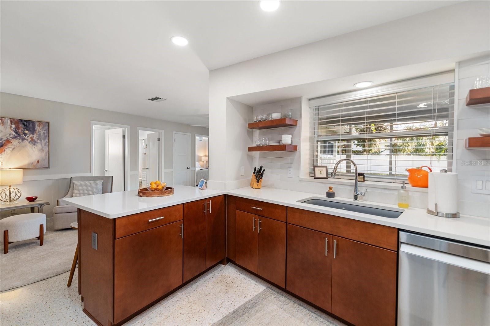 Kitchen/family room combination.