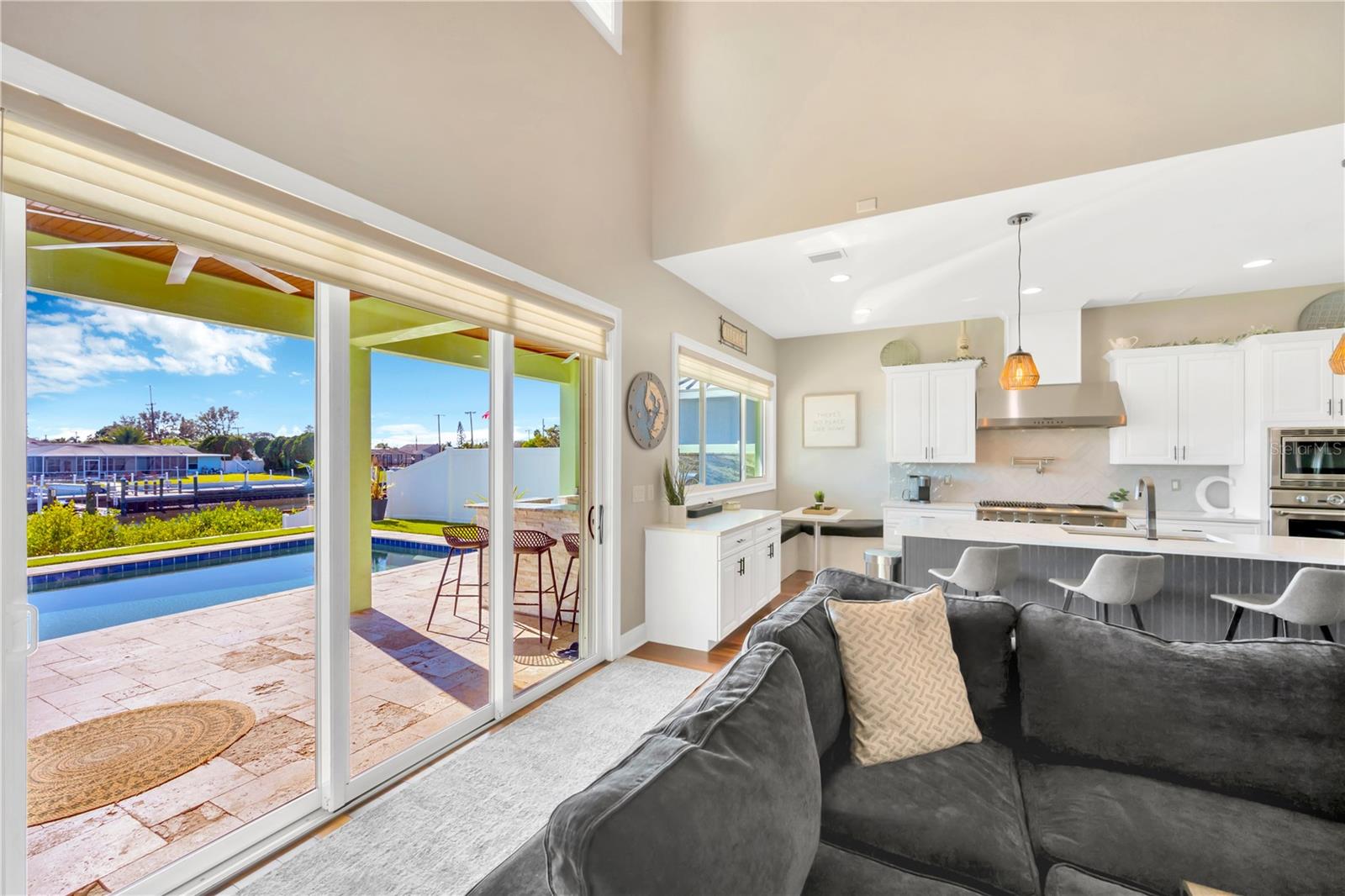 Wonderful Oasis & Water Views From Family Room Glass Sliders & Kitchen Slider Window!