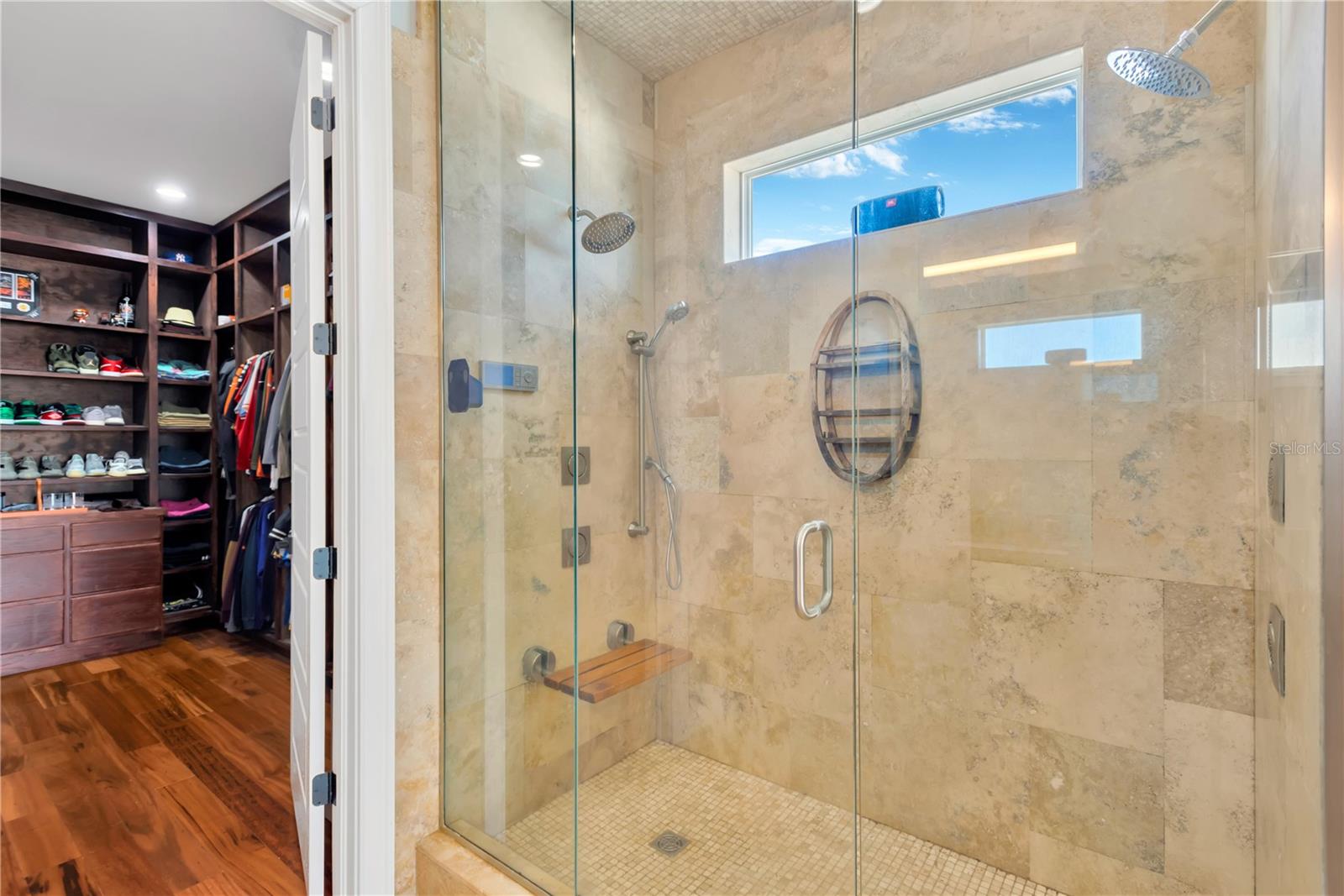 Primary En-Suite Bathroom Walk-In "Smart Shower", With Multiple Wall Shower Heads As Well As A Ceiling "Rain Shower" Head!