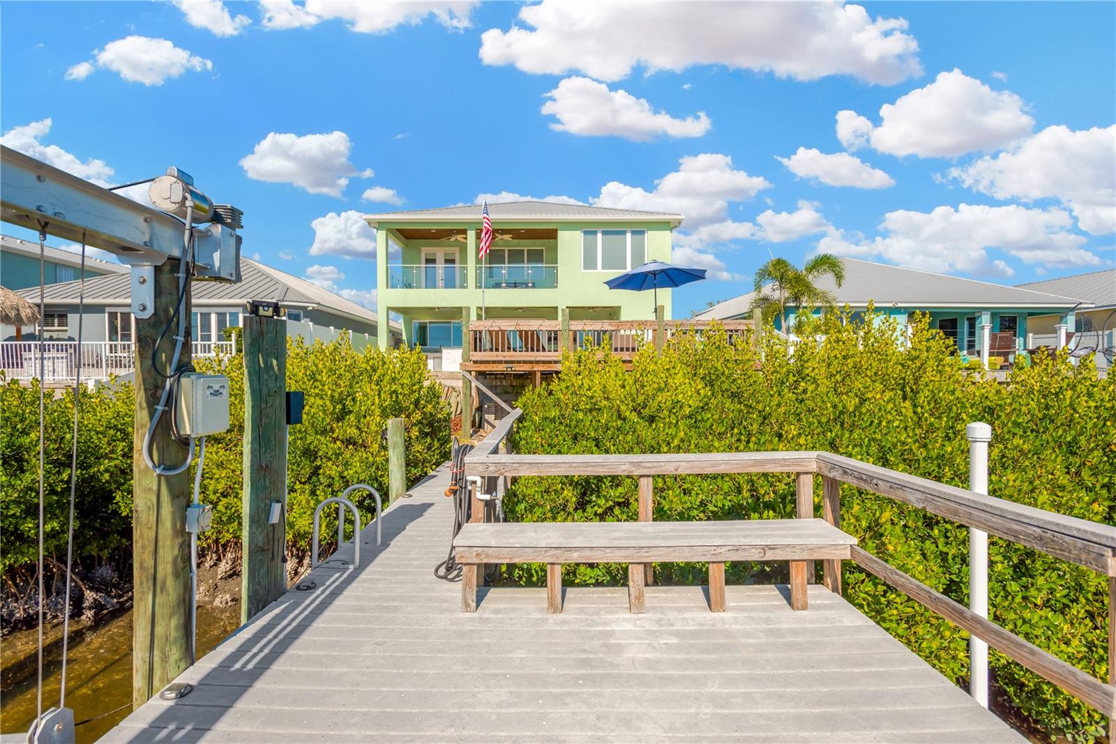 Dock, Walkway, And Home Rear Elevation View!