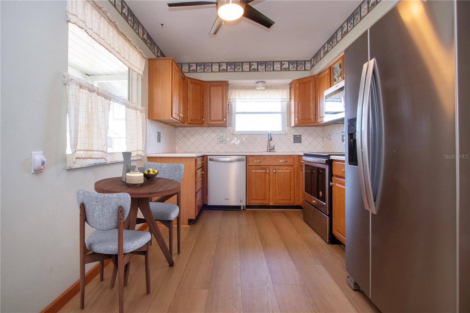 Staged Kitchen w/Sitting area by window